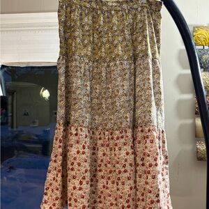Floral Patchwork Maxi Skirt